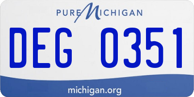 MI license plate DEG0351