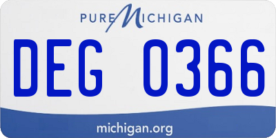 MI license plate DEG0366