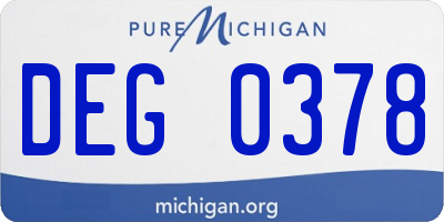 MI license plate DEG0378