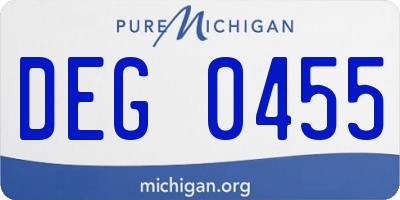 MI license plate DEG0455
