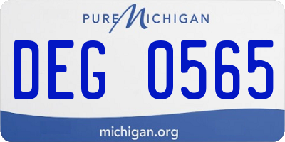 MI license plate DEG0565