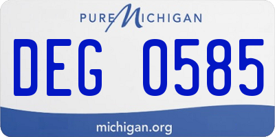 MI license plate DEG0585