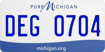 MI license plate DEG0704