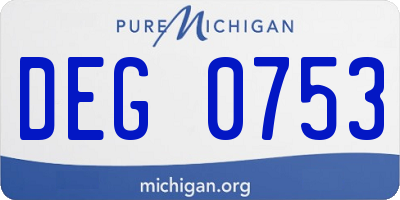MI license plate DEG0753