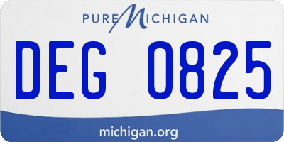 MI license plate DEG0825