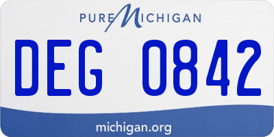 MI license plate DEG0842