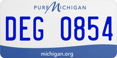 MI license plate DEG0854
