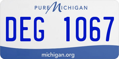 MI license plate DEG1067