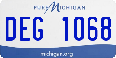 MI license plate DEG1068