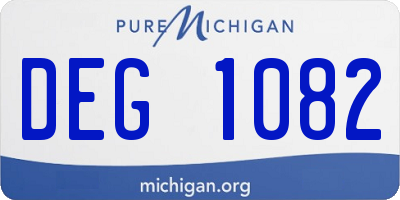 MI license plate DEG1082