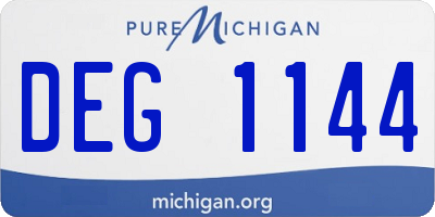 MI license plate DEG1144