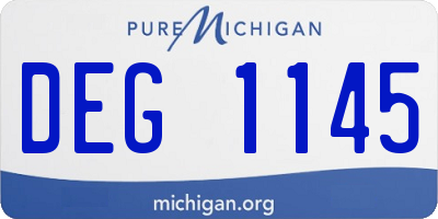 MI license plate DEG1145