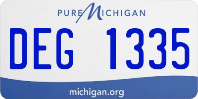 MI license plate DEG1335