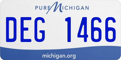 MI license plate DEG1466