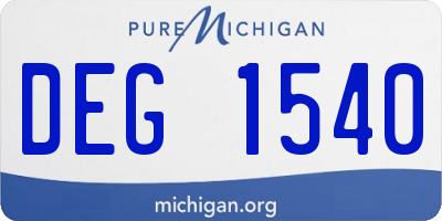 MI license plate DEG1540