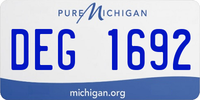 MI license plate DEG1692