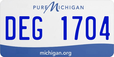 MI license plate DEG1704