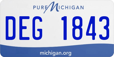 MI license plate DEG1843