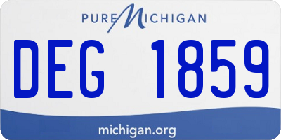 MI license plate DEG1859