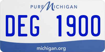 MI license plate DEG1900