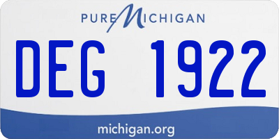 MI license plate DEG1922