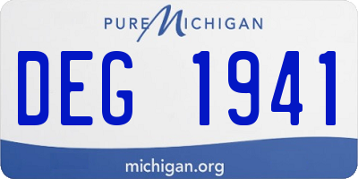 MI license plate DEG1941