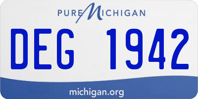 MI license plate DEG1942
