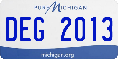 MI license plate DEG2013