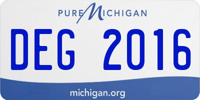 MI license plate DEG2016