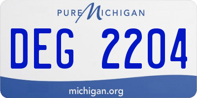 MI license plate DEG2204