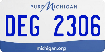 MI license plate DEG2306