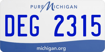 MI license plate DEG2315