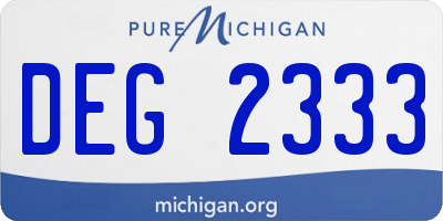 MI license plate DEG2333
