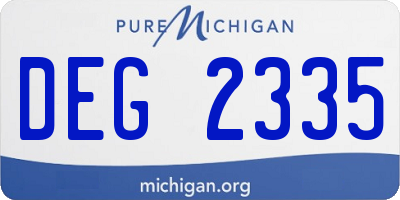 MI license plate DEG2335