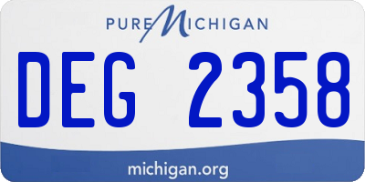 MI license plate DEG2358