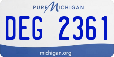 MI license plate DEG2361