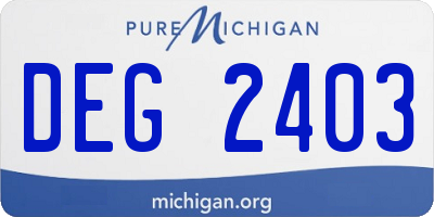 MI license plate DEG2403
