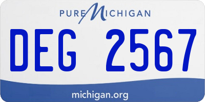 MI license plate DEG2567