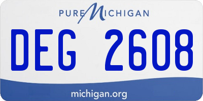 MI license plate DEG2608
