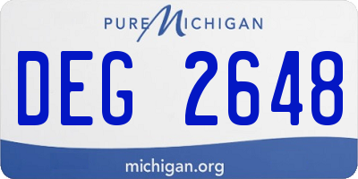 MI license plate DEG2648