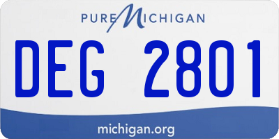 MI license plate DEG2801