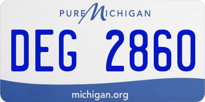 MI license plate DEG2860