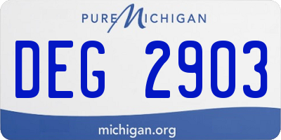 MI license plate DEG2903