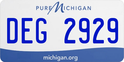 MI license plate DEG2929