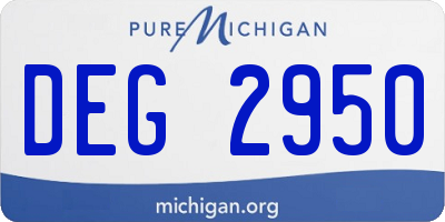 MI license plate DEG2950