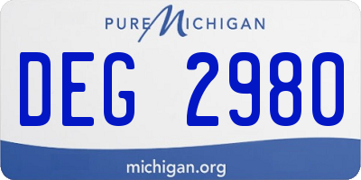 MI license plate DEG2980