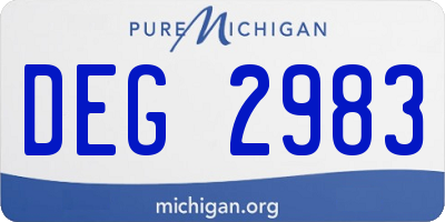 MI license plate DEG2983