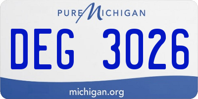 MI license plate DEG3026