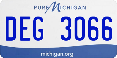 MI license plate DEG3066