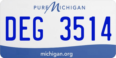 MI license plate DEG3514